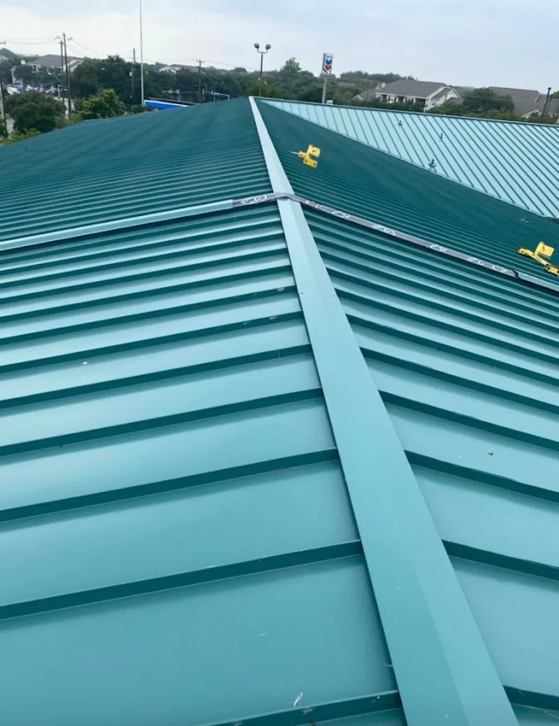 Green commercial metal roof ridge and valley for Metal Roof Repair in Shallotte